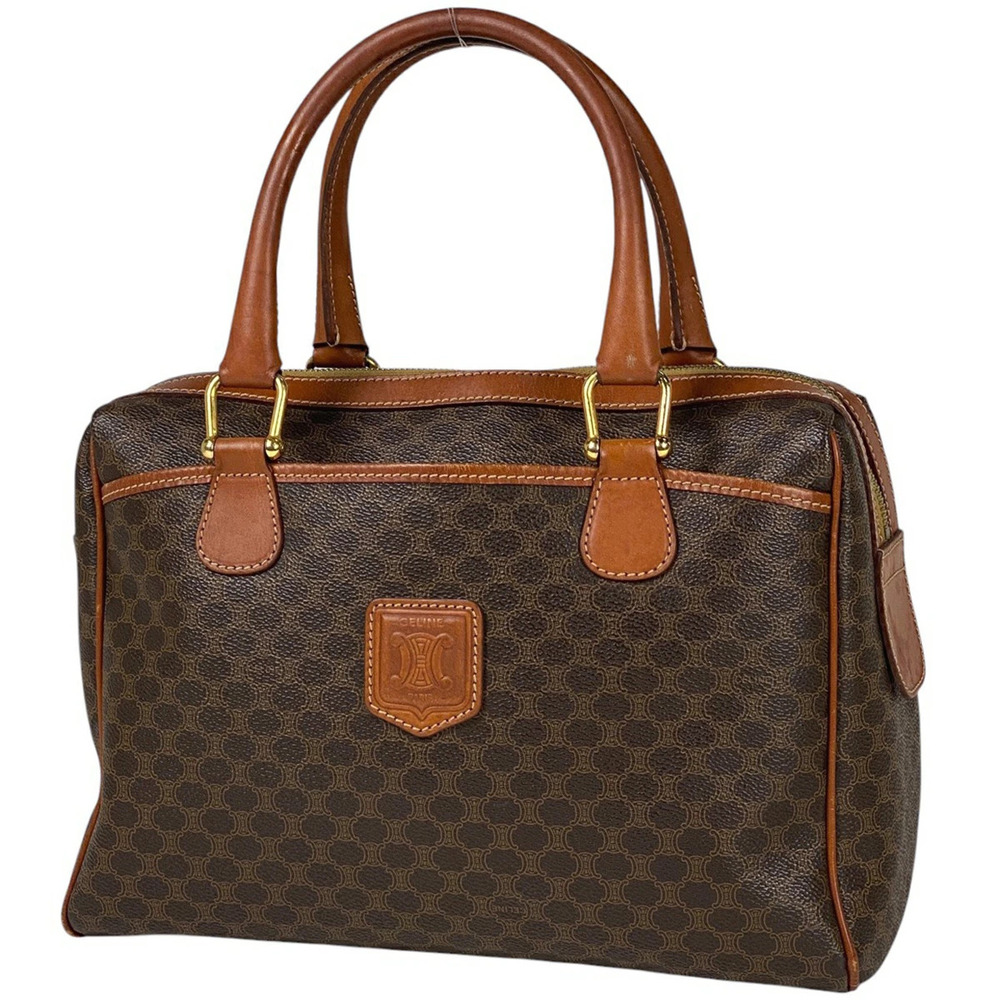 Celine Macadam handbag logo Boston canvas brown